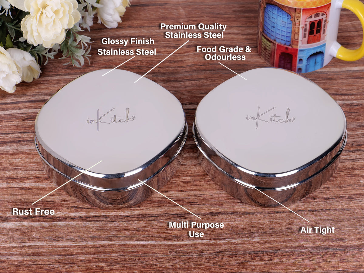 SnackMate : Flat Square Steel Snack Box