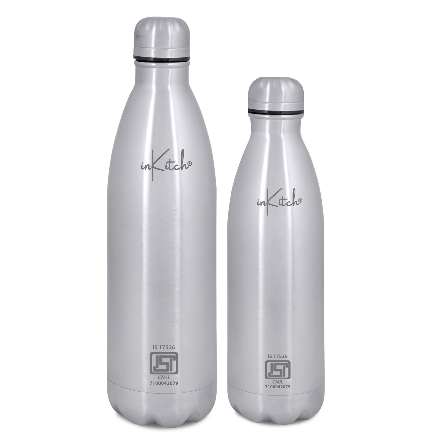 ThermoLock Classic : 24Hr Hot & Cold Steel Flask (Silver)