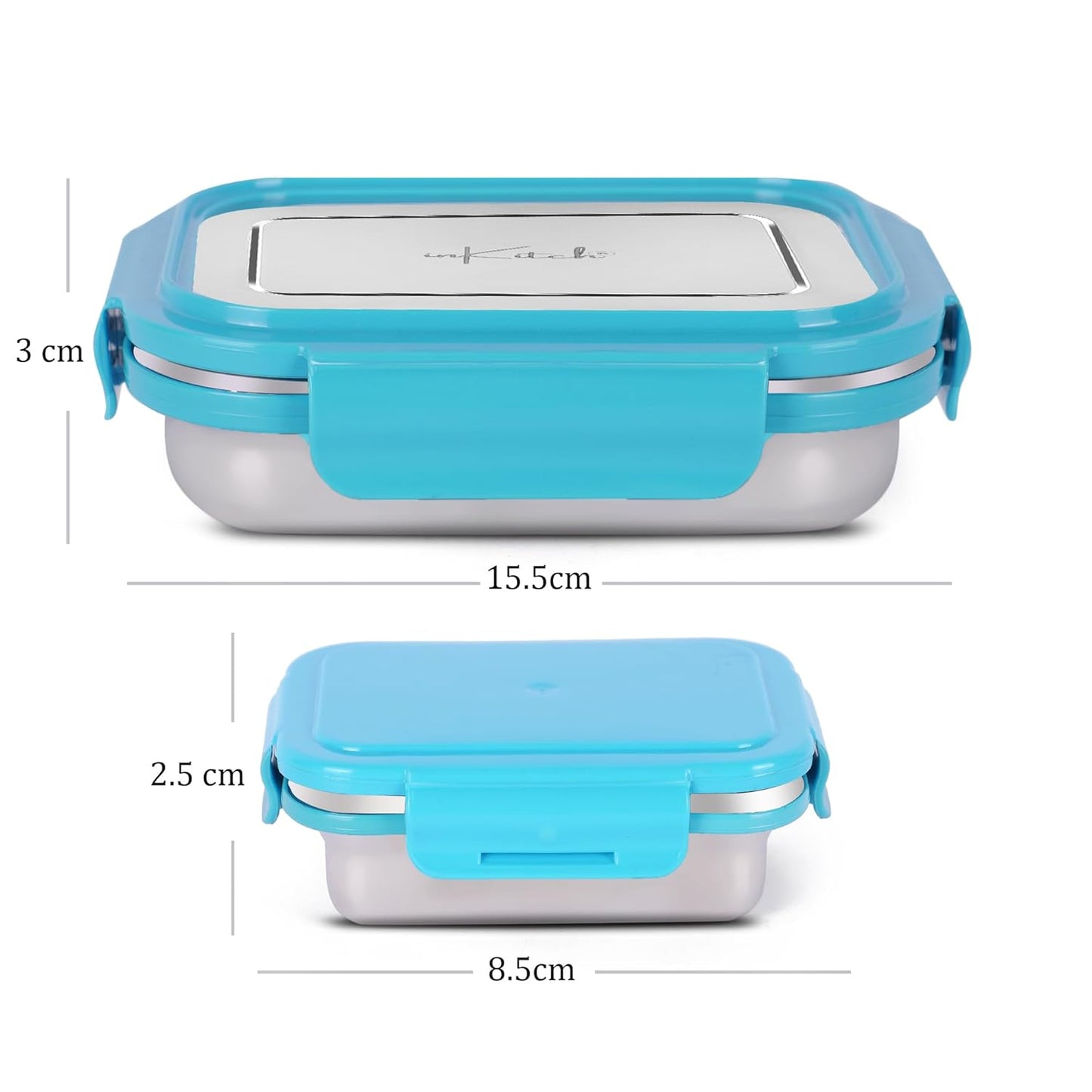 Lunch Box for Kids with 500ml Steel Bottle with Cap, Leak Proof Stainless Steel Tiffin Box Set, Air Tight Food Grade Lunch Box 540ML + 90ML for School Kids Office College Picnic Travel