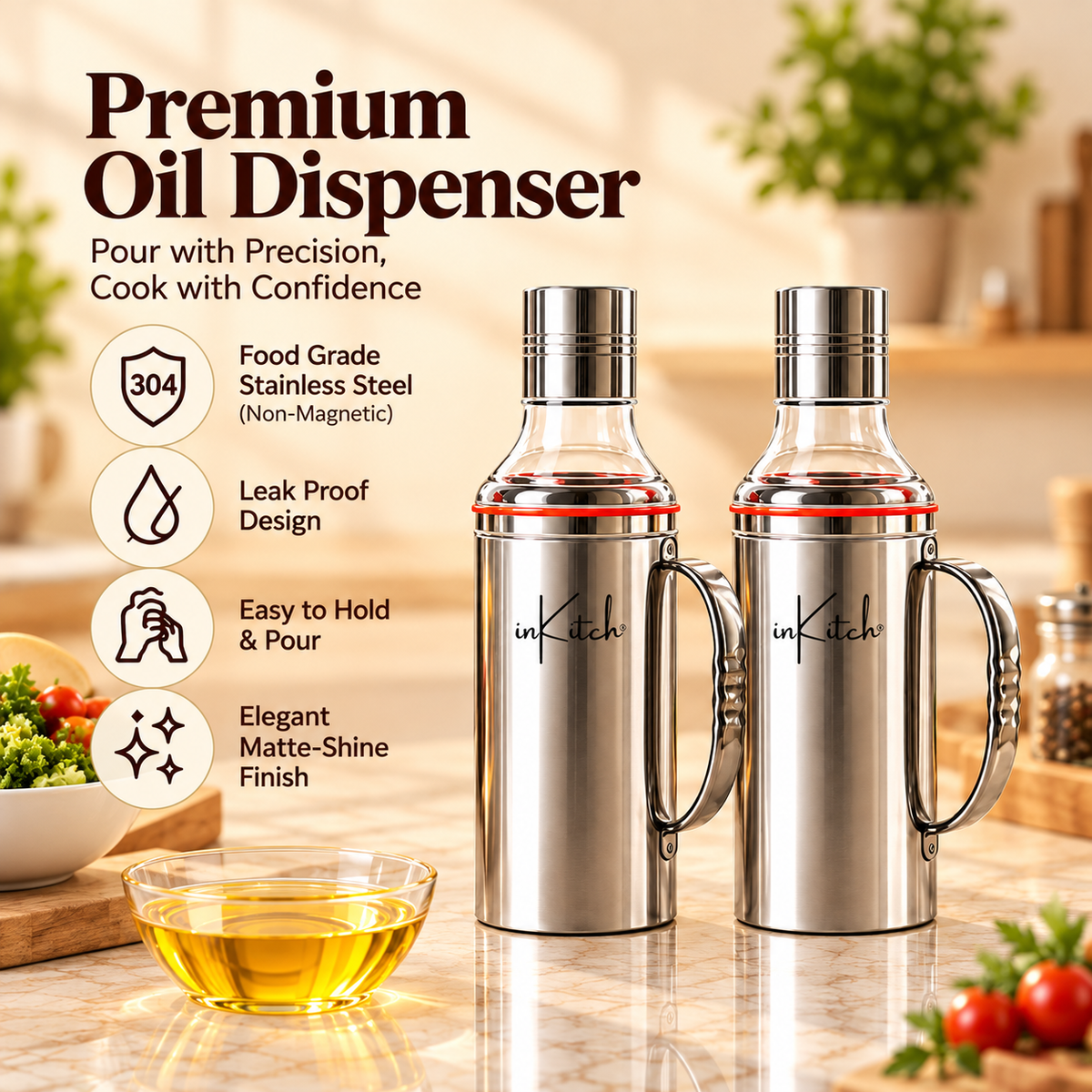 inKitch 1000 ml Cooking Oil Dispenser