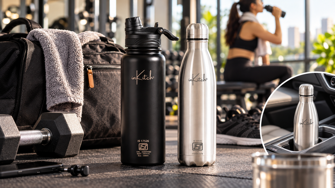 Best Gym Water Bottle in India: Wide-Mouth, Sweat-Proof, Fits a Cup Holder