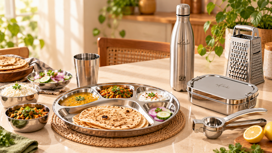 Best Steel Dinner Set for Daily Use: Thali Sizes, Piece Counts and What a Family of Four Needs