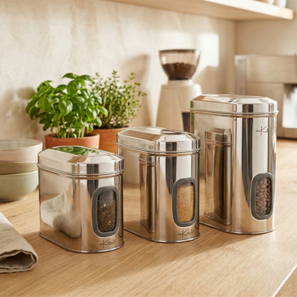 Canista : ISI Certified See Through Steel Canister