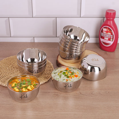 BowlCraft Apple : Premium Apple Shape Steel Katori Set 220ml
