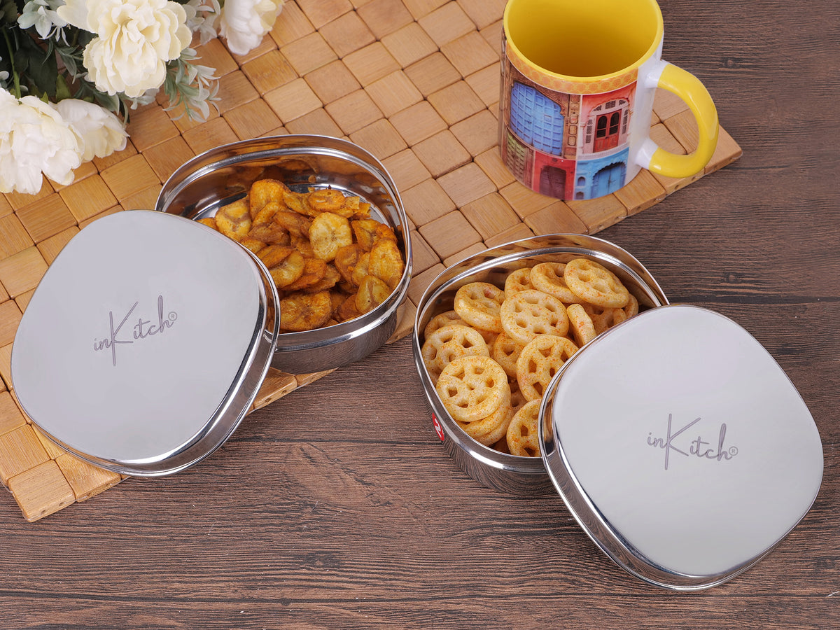 SnackMate : Flat Square Steel Snack Box