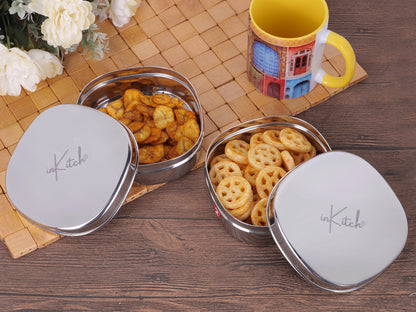 SnackMate : Flat Square Steel Snack Box