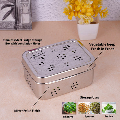 OxyFresh : Ventilated Steel Storage Dabba 750ml