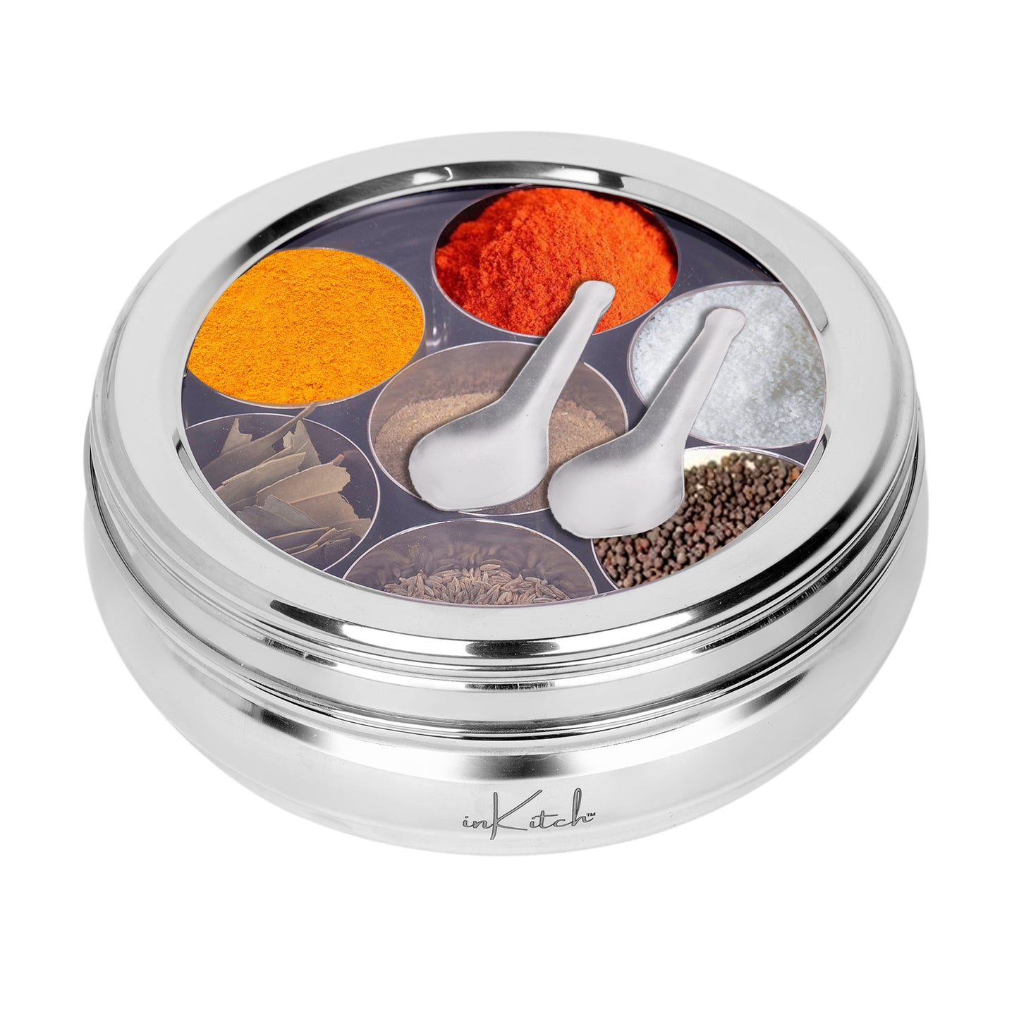SpiceMate Belly : 7 Container Masala Box with 2 Spoons