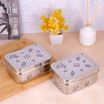 OxyFresh : Ventilated Steel Storage Dabba 750ml