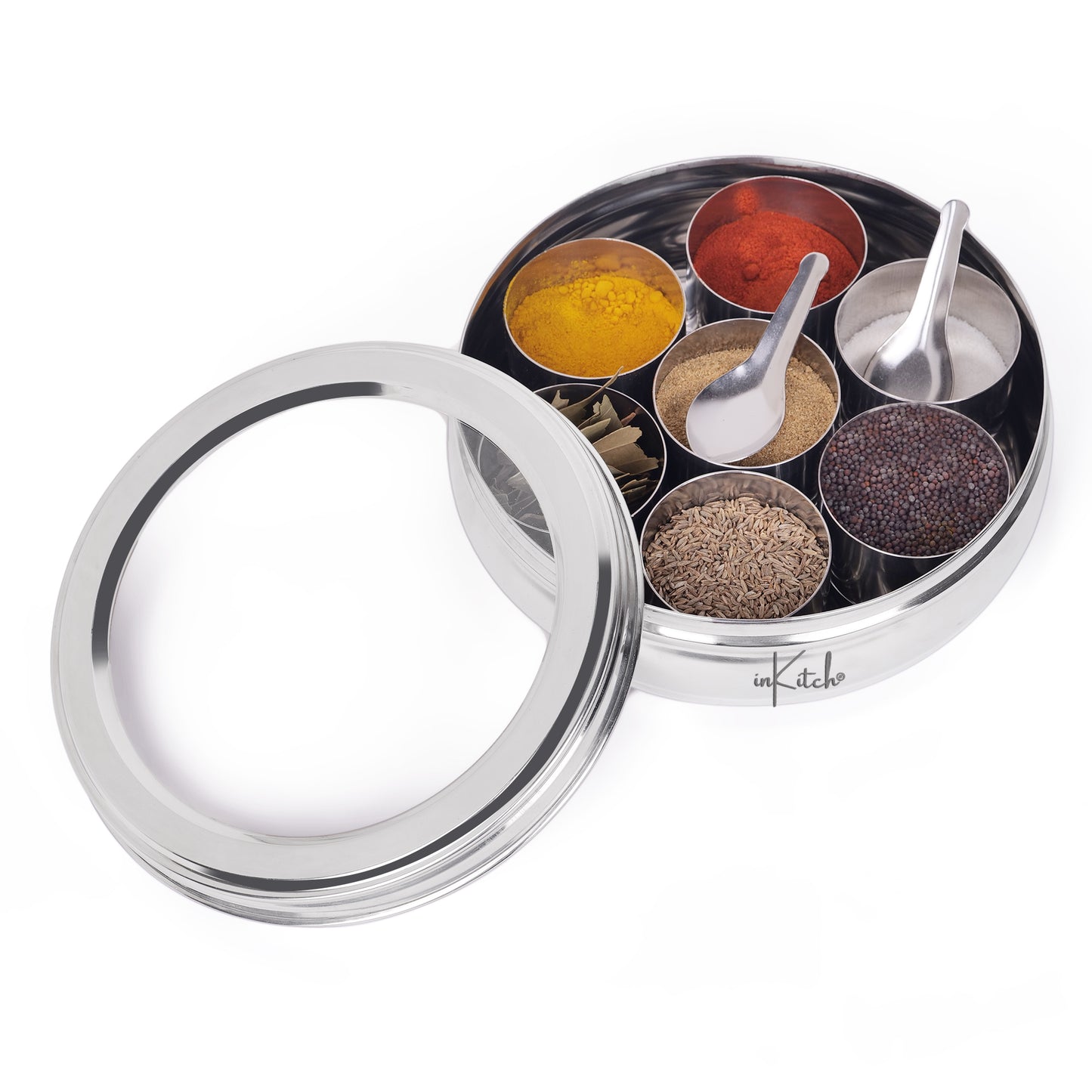 SpiceMate Belly : 7 Container Masala Box with 2 Spoons