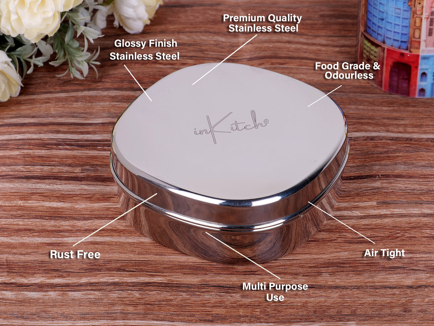 SnackMate : Flat Square Steel Snack Box