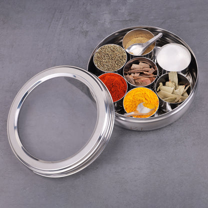 SpiceMate Belly : 7 Container Masala Box with 2 Spoons