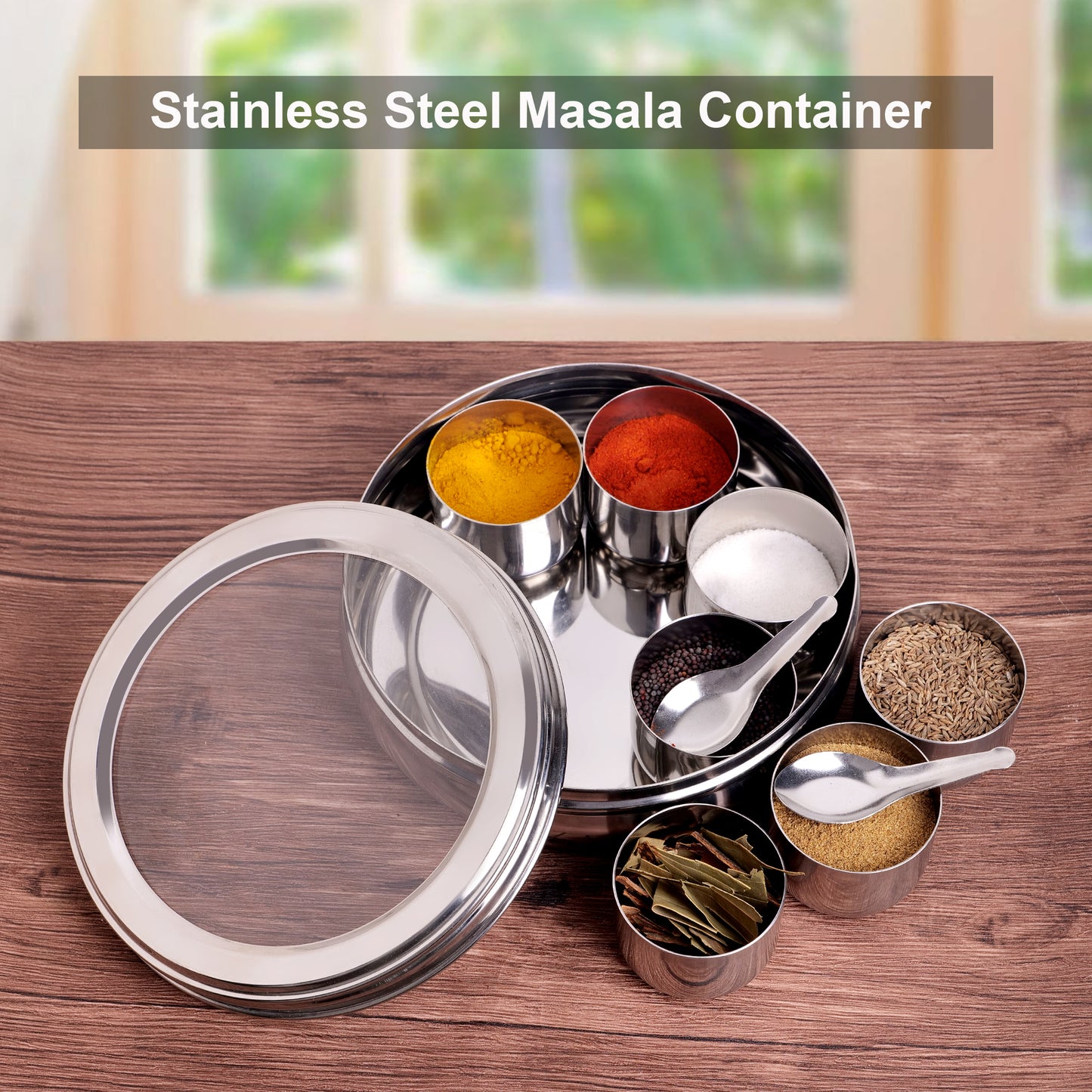 SpiceMate Belly : 7 Container Masala Box with 2 Spoons