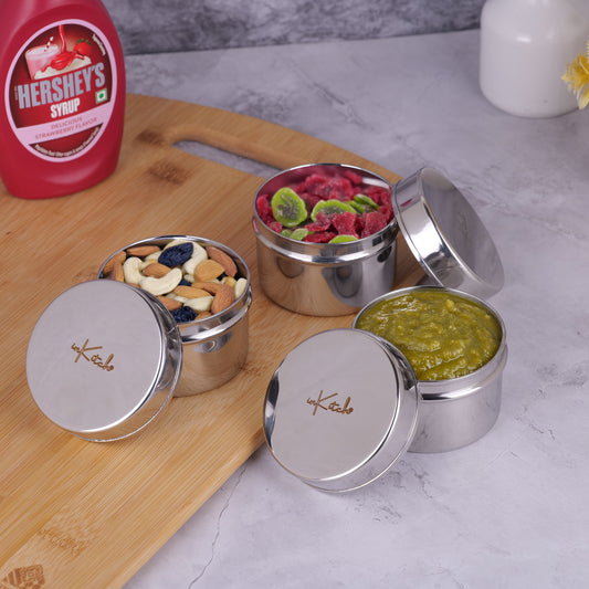 PocketDabbi : Mini Steel Container Set (120ml Each)