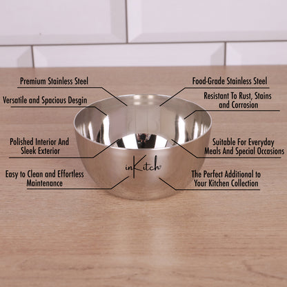 BowlCraft Apple : Premium Apple Shape Steel Katori Set 220ml