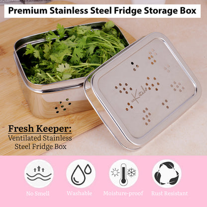 OxyFresh : Ventilated Steel Storage Dabba 750ml