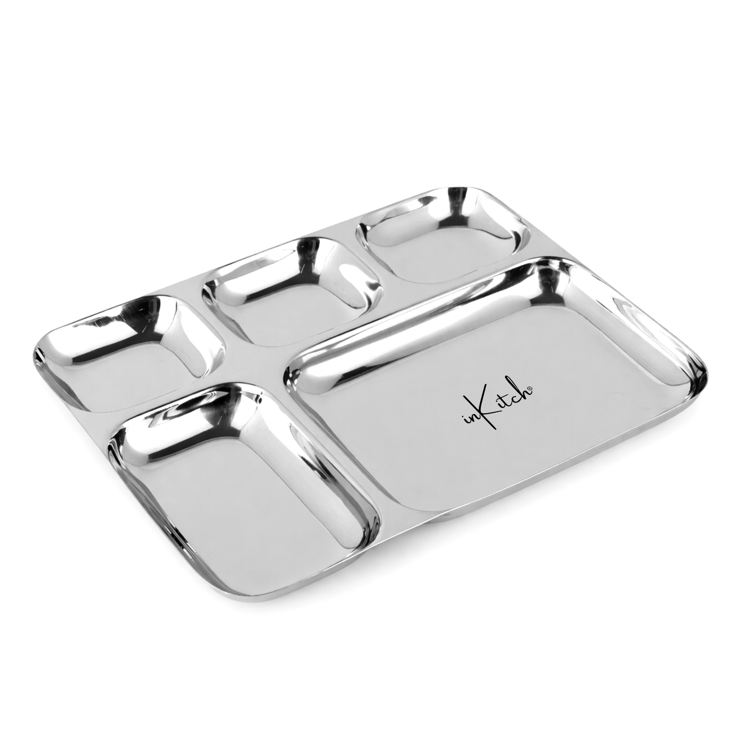 Grand Feast : Steel Dinner Thali Plate 5 in 1