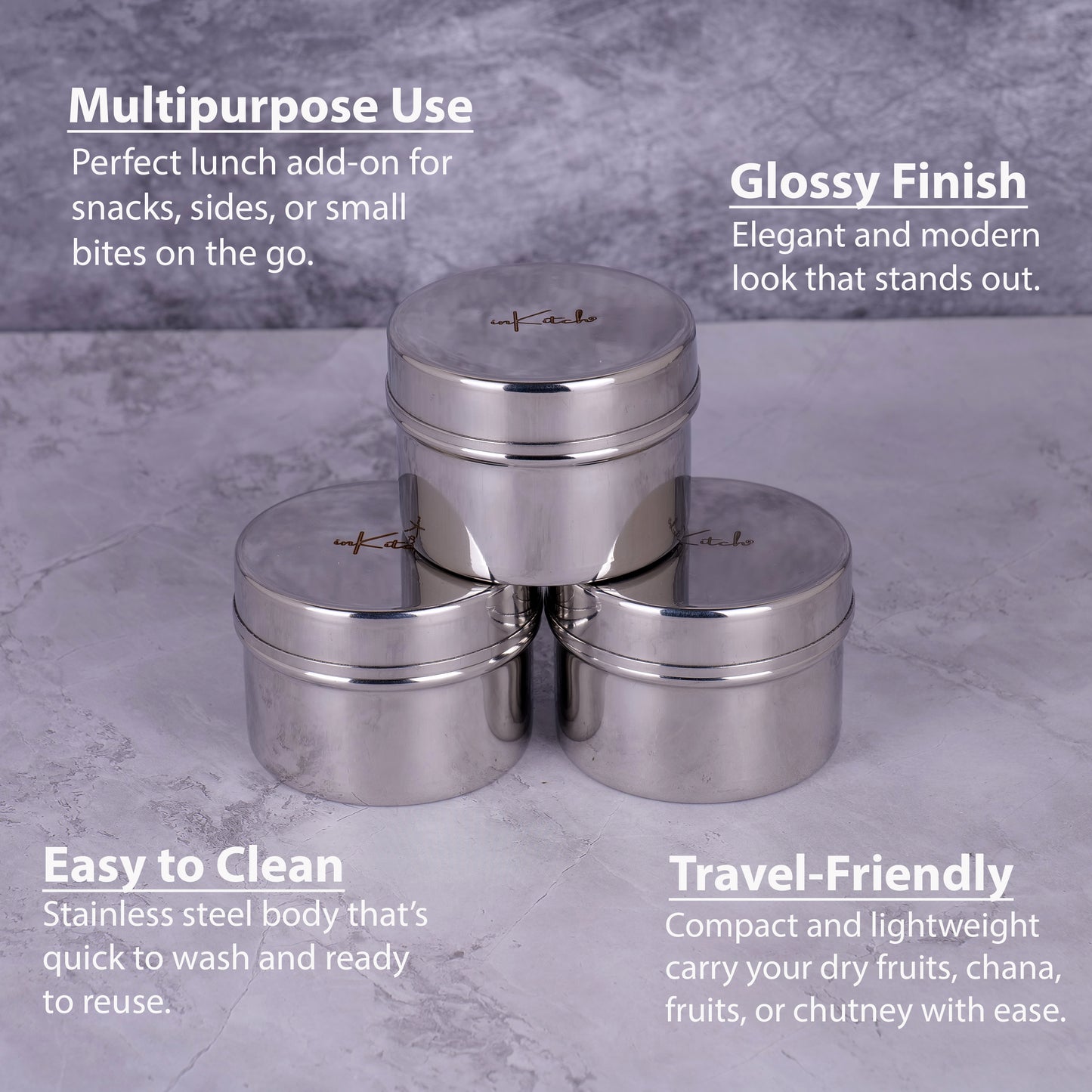 PocketDabbi : Mini Steel Container Set (120ml Each)