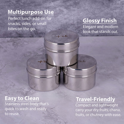 PocketDabbi : Mini Steel Container Set (120ml Each)