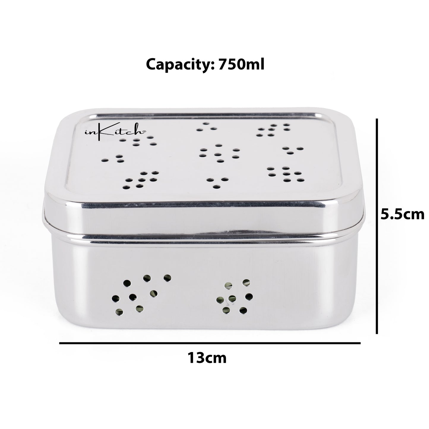 OxyFresh : Ventilated Steel Storage Dabba 750ml