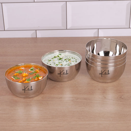 BowlCraft Apple : Premium Apple Shape Steel Katori Set 220ml