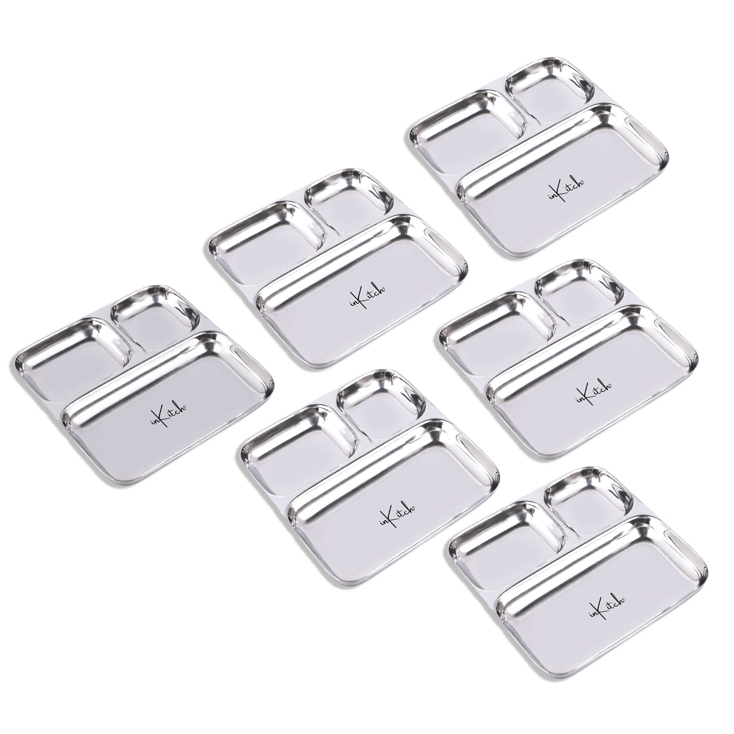 Street Trio : Steel Compartment Thali Plate 3 in 1