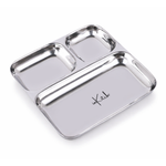Street Trio : Steel Compartment Thali Plate 3 in 1