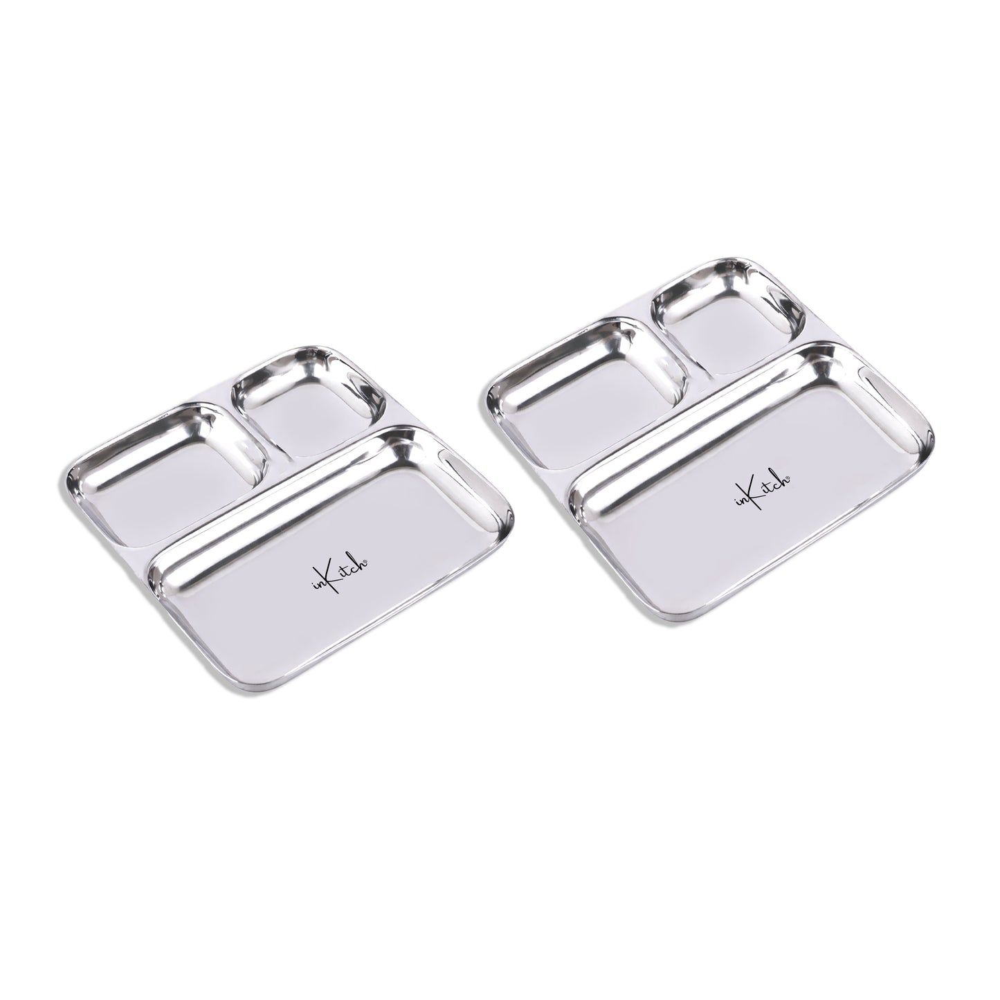 Street Trio : Steel Compartment Thali Plate 3 in 1