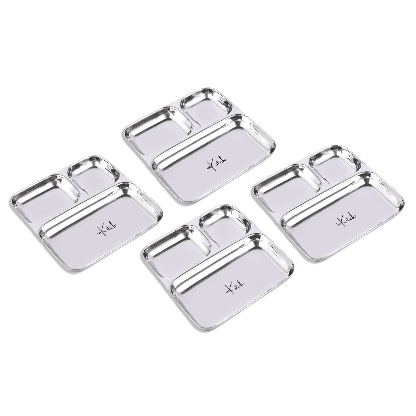 Street Trio : Steel Compartment Thali Plate 3 in 1