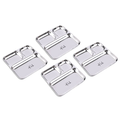 Street Trio : Steel Compartment Thali Plate 3 in 1