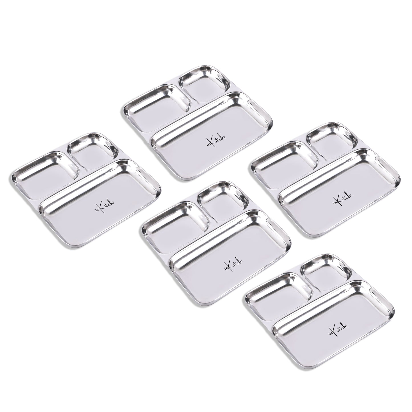 Street Trio : Steel Compartment Thali Plate 3 in 1