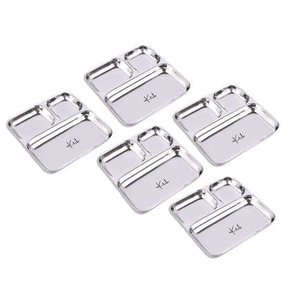 Street Trio : Steel Compartment Thali Plate 3 in 1
