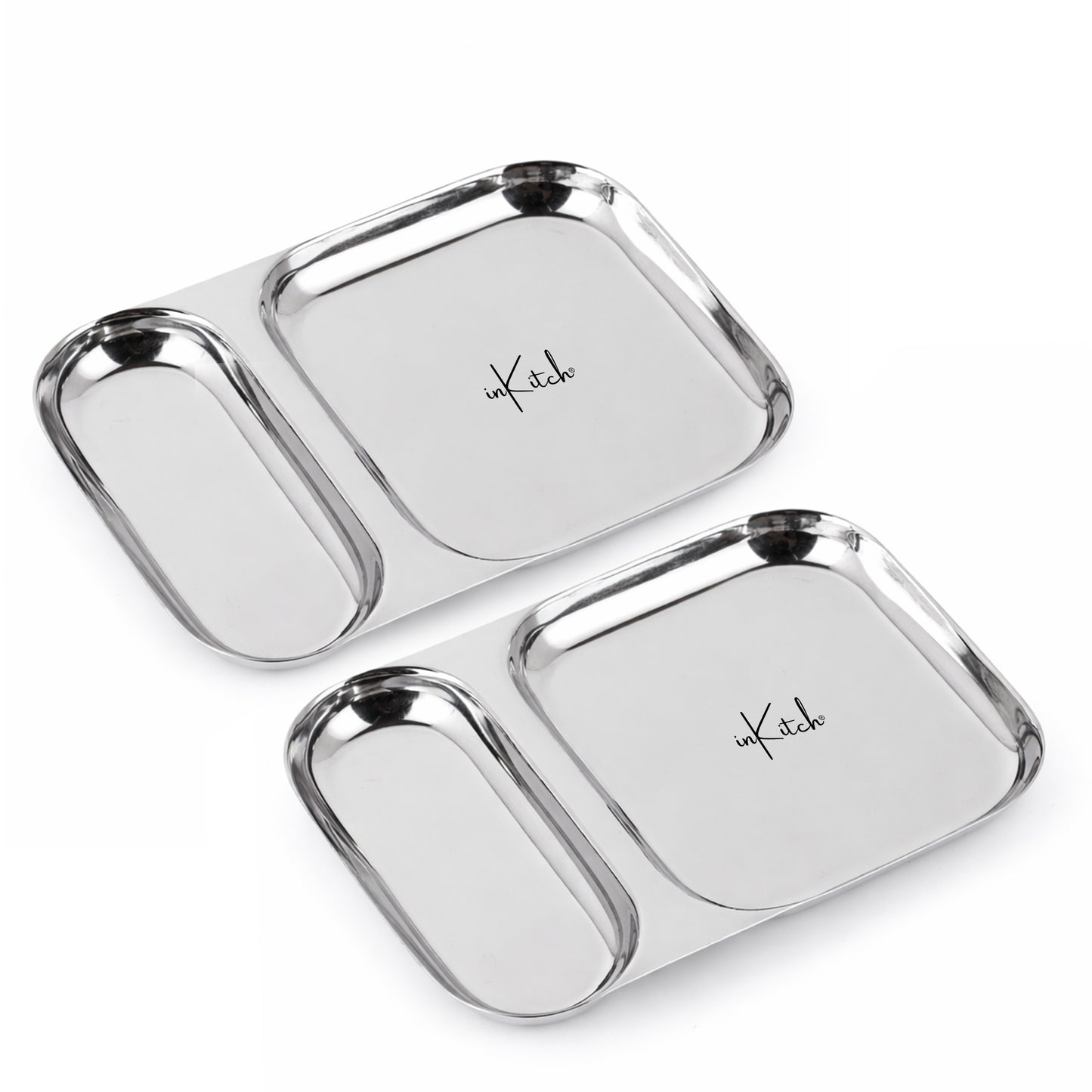 Snack Duo : Steel Compartment Snack Plate 2 in 1