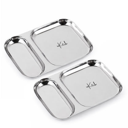 Snack Duo : Steel Compartment Snack Plate 2 in 1
