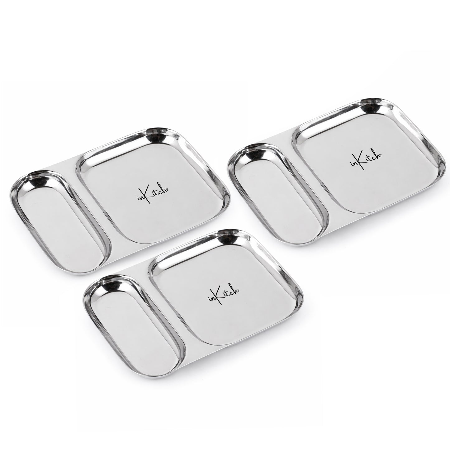 Snack Duo : Steel Compartment Snack Plate 2 in 1