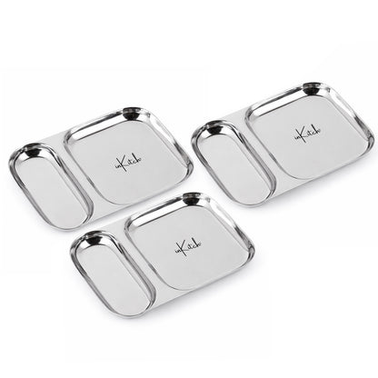 Snack Duo : Steel Compartment Snack Plate 2 in 1