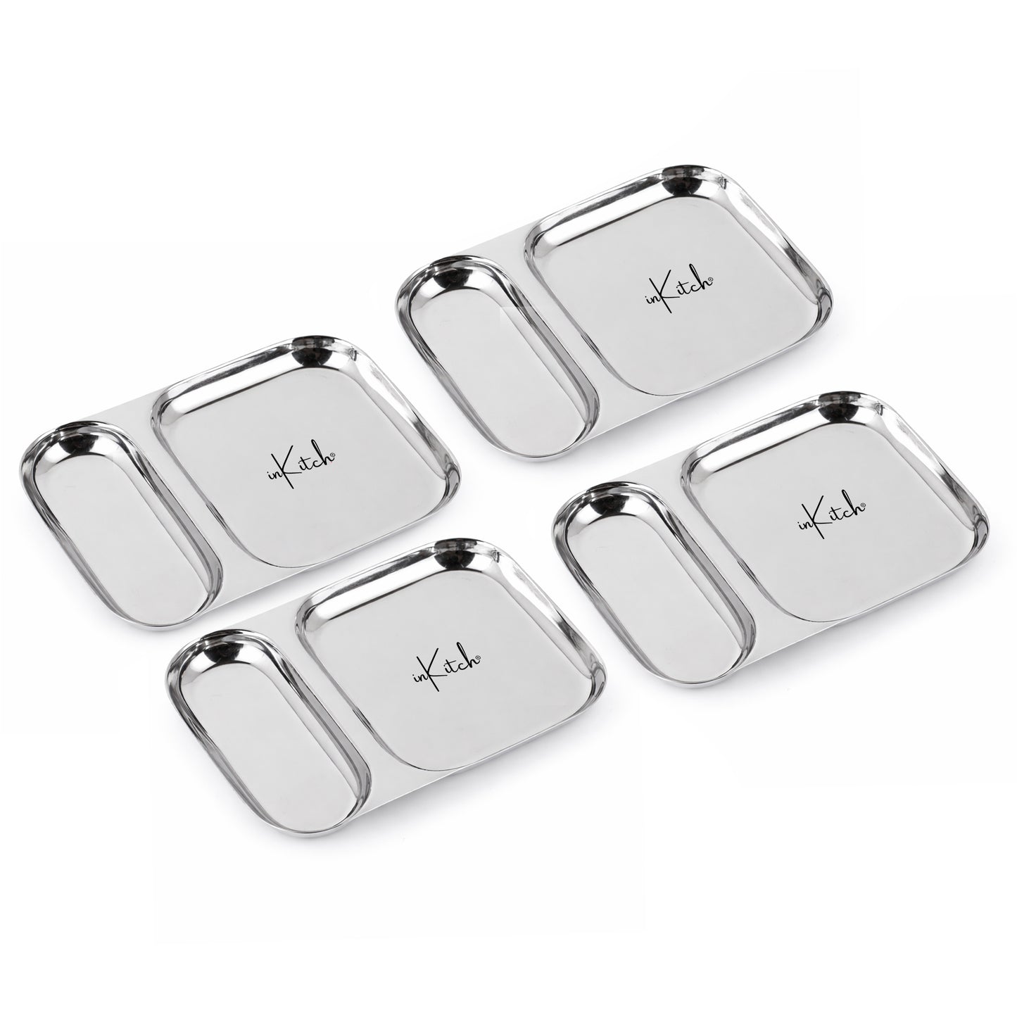 Snack Duo : Steel Compartment Snack Plate 2 in 1