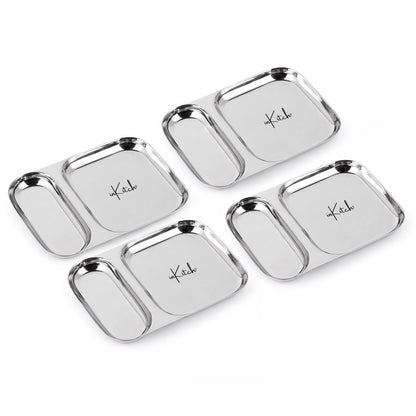 Snack Duo : Steel Compartment Snack Plate 2 in 1