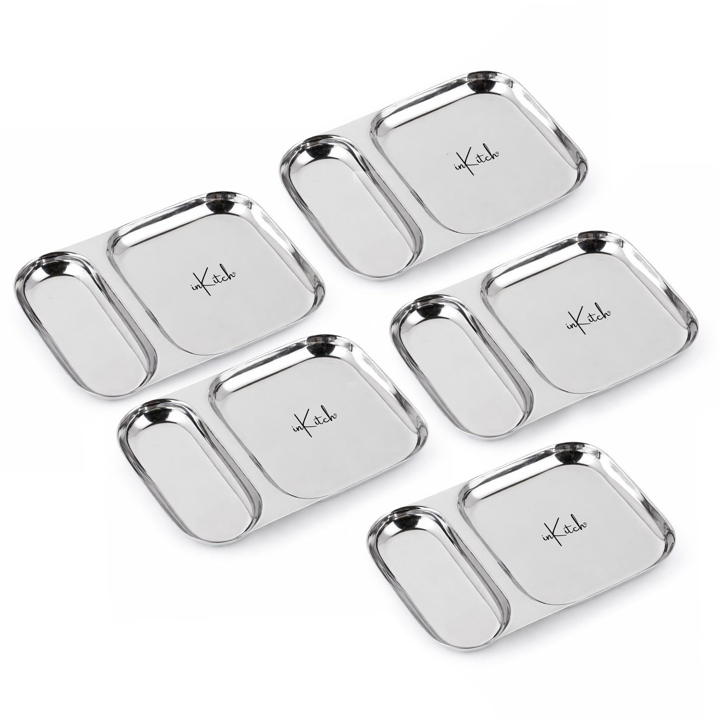 Snack Duo : Steel Compartment Snack Plate 2 in 1