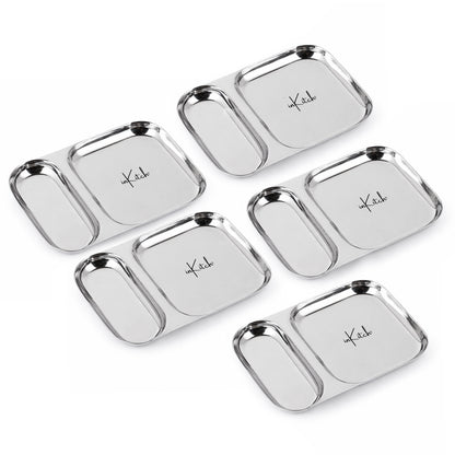 Snack Duo : Steel Compartment Snack Plate 2 in 1