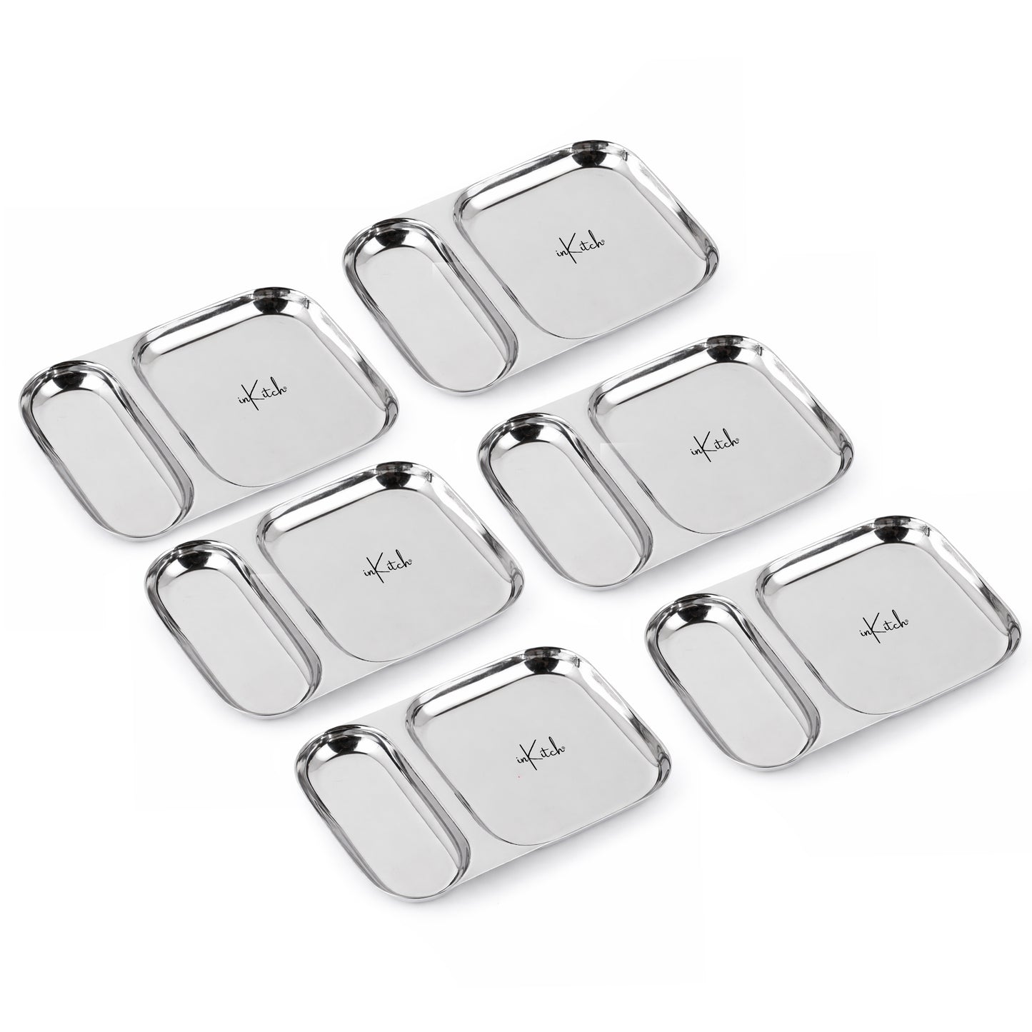 Snack Duo : Steel Compartment Snack Plate 2 in 1