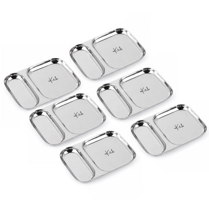 Snack Duo : Steel Compartment Snack Plate 2 in 1