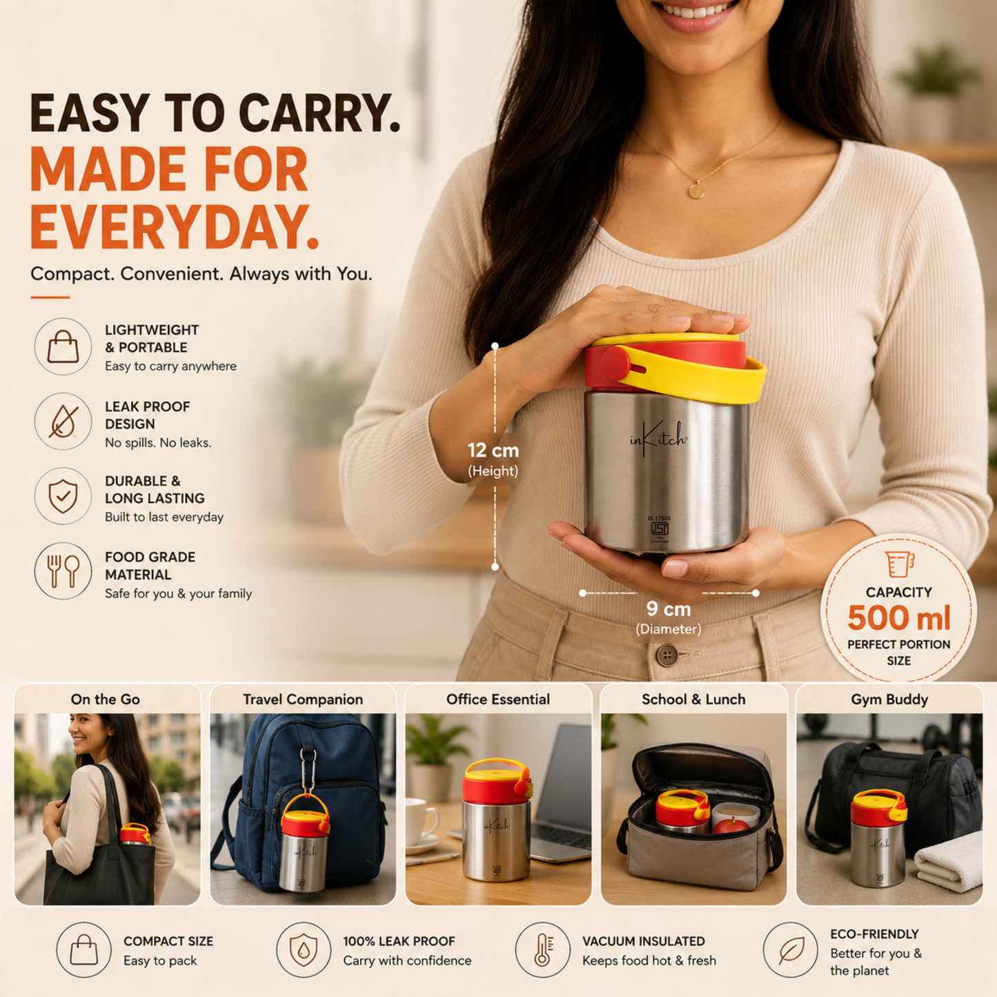 HotBite : Insulated Steel Food Jar