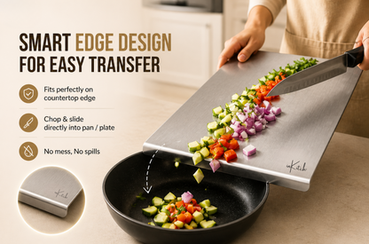 ChopCraft Table Top : Large Steel Chopping Board (35 × 29cm)