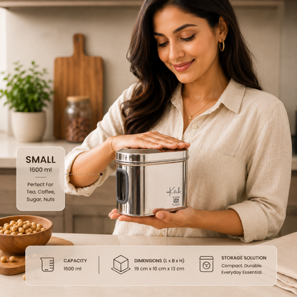 Canista : ISI Certified See Through Steel Canister