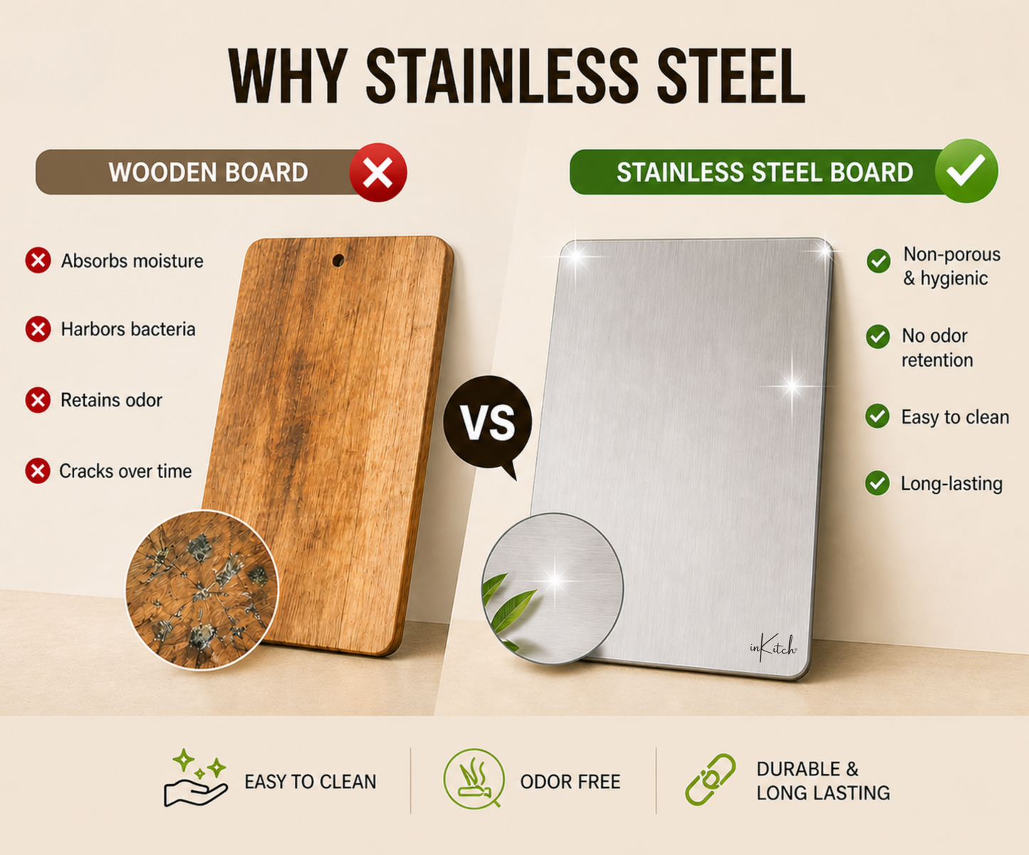 ChopCraft Classic : Steel Chopping & Cutting Board