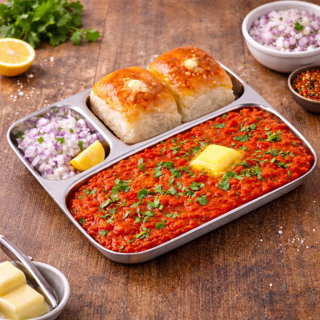 Street Trio : Steel Compartment Thali Plate 3 in 1
