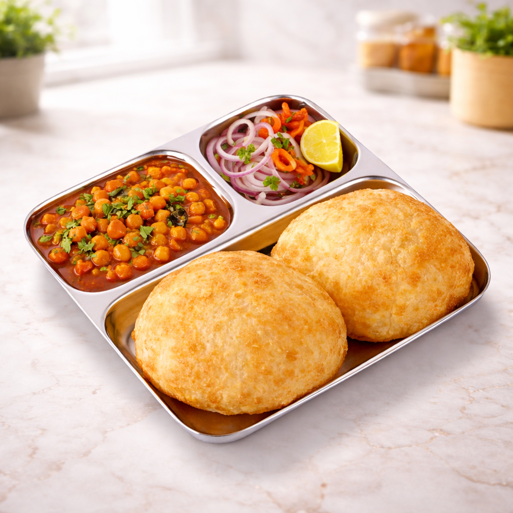Street Trio : Steel Compartment Thali Plate 3 in 1