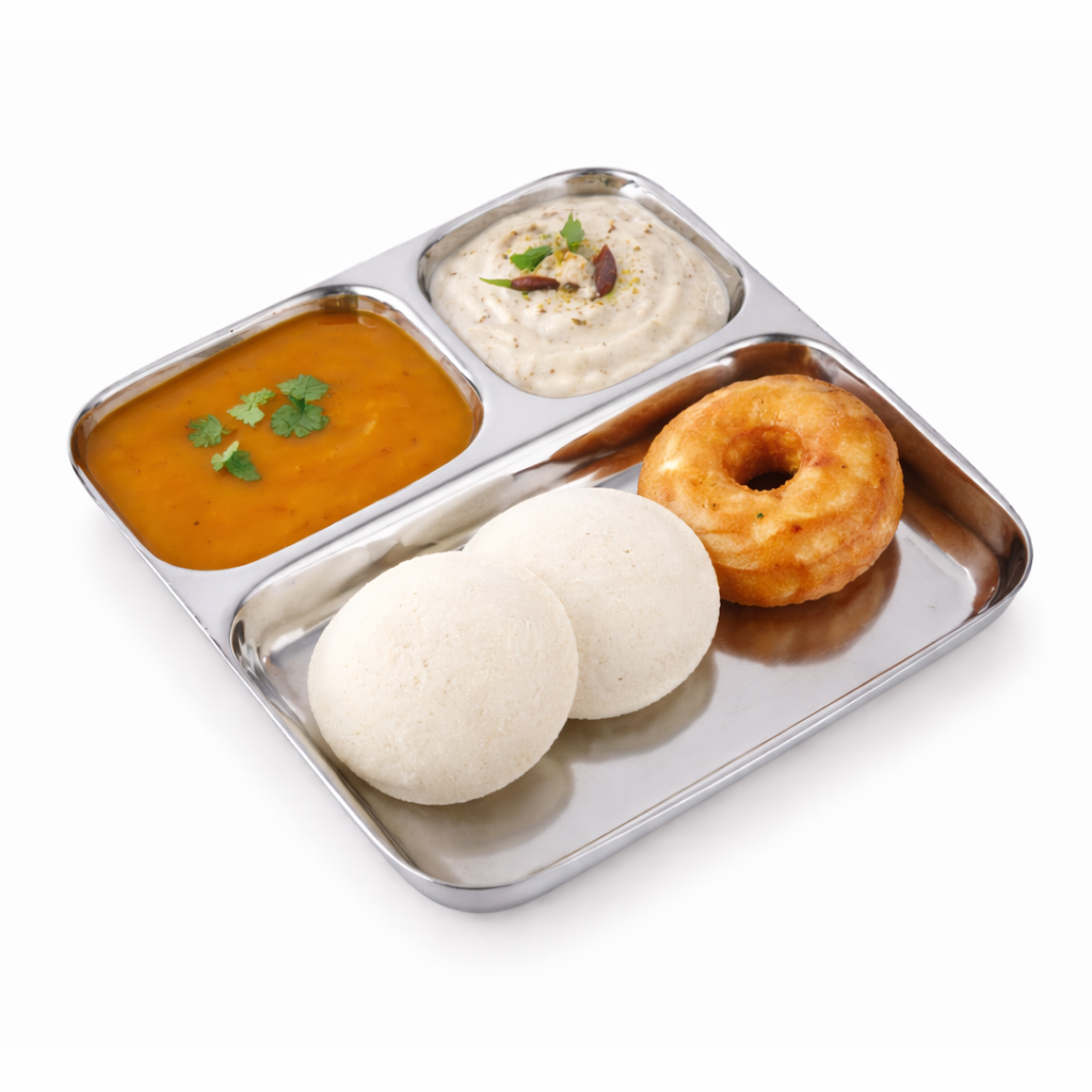 Street Trio : Steel Compartment Thali Plate 3 in 1