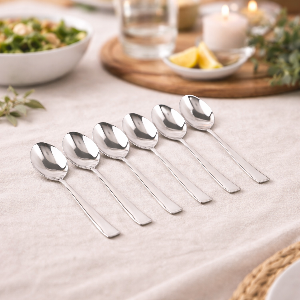 inKitch Steel Dessert & Tea Spoon Set of (6 and 12 Pack)